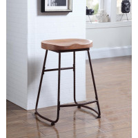 Coaster Furniture 101085 Backless Counter Height Stool Driftwood and Dark Bronze